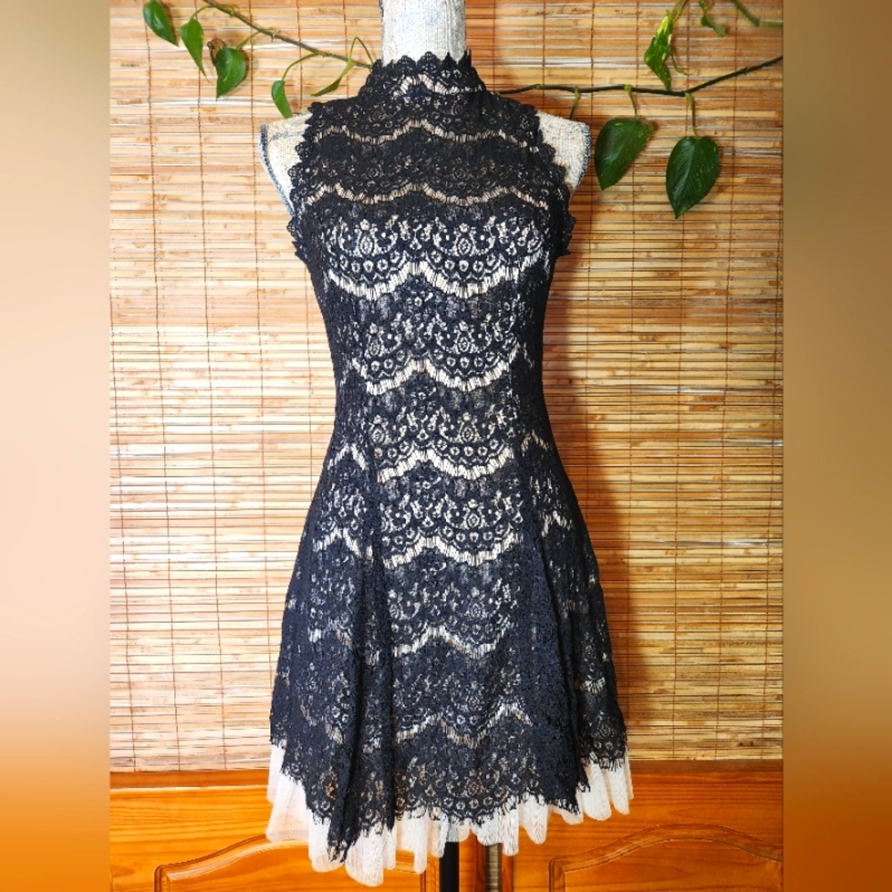 Black Lace & Chiffon Posh Goth Dress 🖤